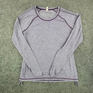 Lucy Purple Heathered Striped Long Sleeve Athletic Top Women's Size L